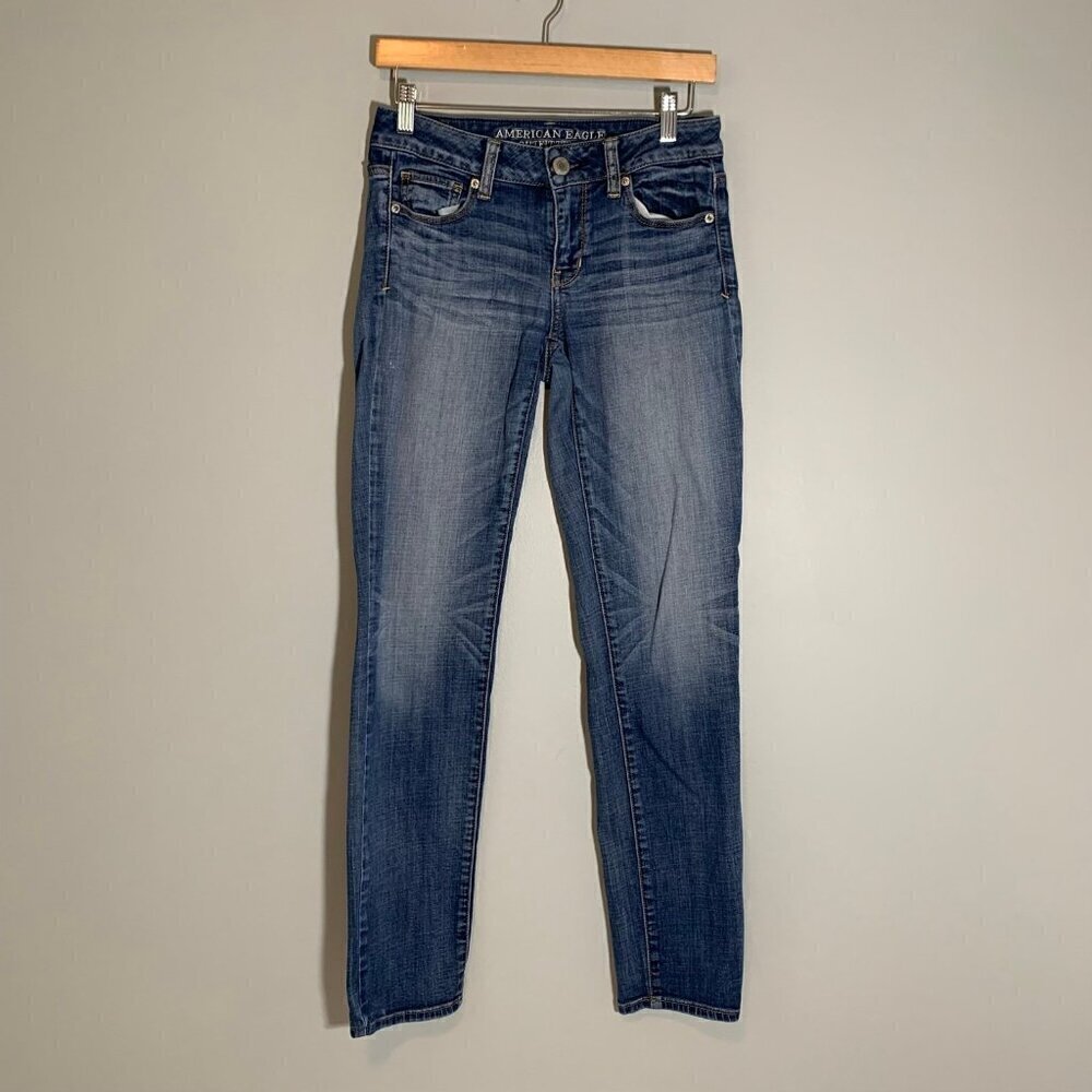 American Eagle Skinny Jeans Womens 4 Regular Blue Denim Medium‎ Wash